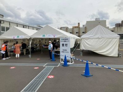 東京都築地ワクチン接種センター（消防団旅行.com）